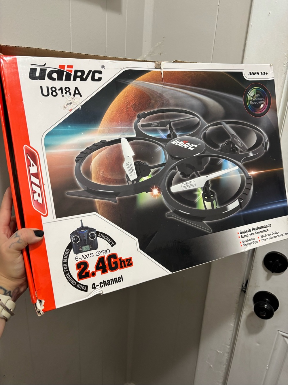 U818A Black 4-Channel Quad Drone with 2.4GHz Remote